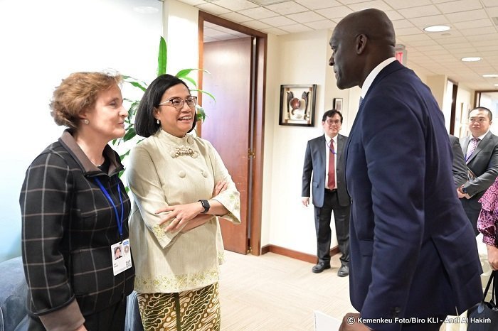 Menteri Keuangan (Menkeu) Sri Mulyani Indrawati melakukan Pertemuan Bilateral dengan Managing Director International Finance Corporation (IFC), Makhtar Diop. (Dok. Kemenkeu.go.id)