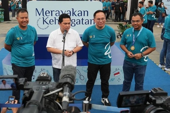 Menteri BUMN Erick Thohir di acara Family Gathering Kementerian BUMN di di Taman Mini Indonesia Indah (TMII) Jakarta, Minggu (5/4/2024). (Instagram.com/@erickthohir)