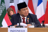 Presiden RI Prabowo Subianto saat berbicara di hadapan para pemimpin negara G20 di sesi pertama Konferensi Tingkat Tinggi (KTT) G20. (Dok. Tim Media Prabowo)

